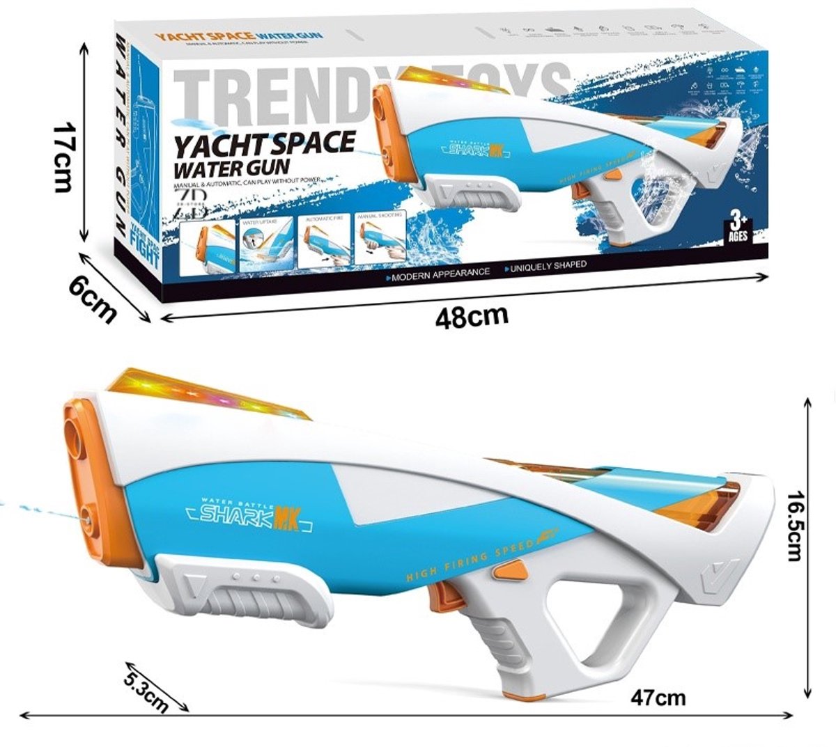 Elektrisch Waterpistool – ZB-STORE Yacht Space – Met LED-licht – Speelgoed voor Kinderen