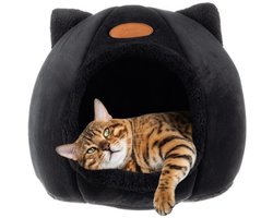 Purlov Plush Cat Bed - Luxe Huisje voor Jouw Kat