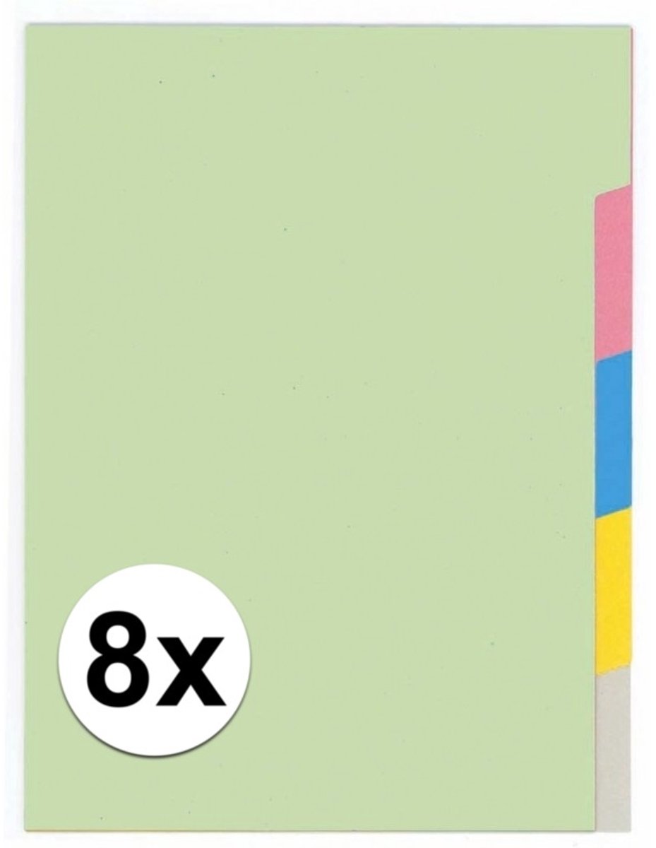 8x Ringmap tabbladen A4 5 tabs - tabbladen