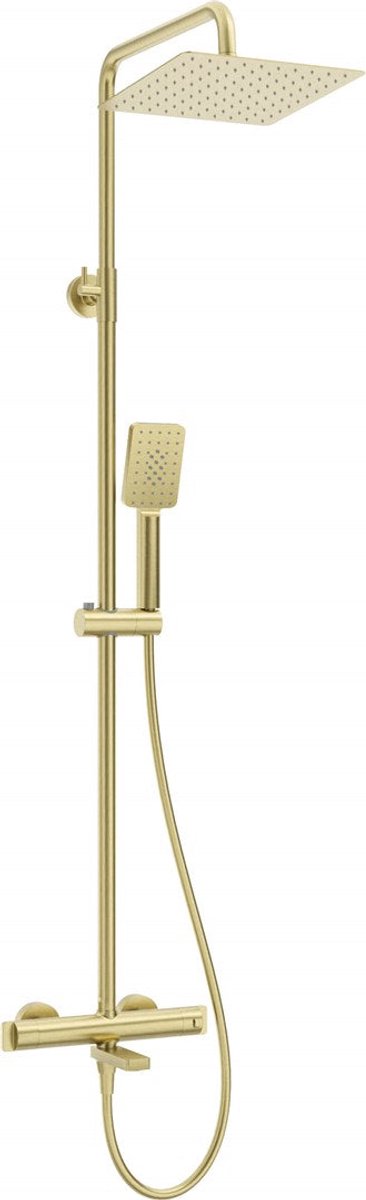 Rain shower with thermostatic bathtub faucet