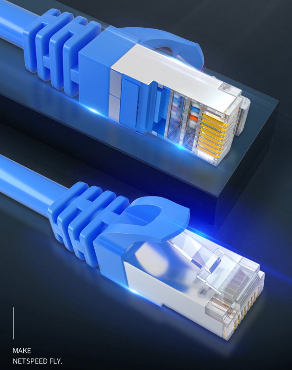 Image of 10 Gbps 5-pack afgeschermde Cat 6A Ethernet-kabel - 10 ft (ongeveer 3 meter), Cat 6A-kabel, Cat 6A-snoer, Ethernet-snoer, blauw