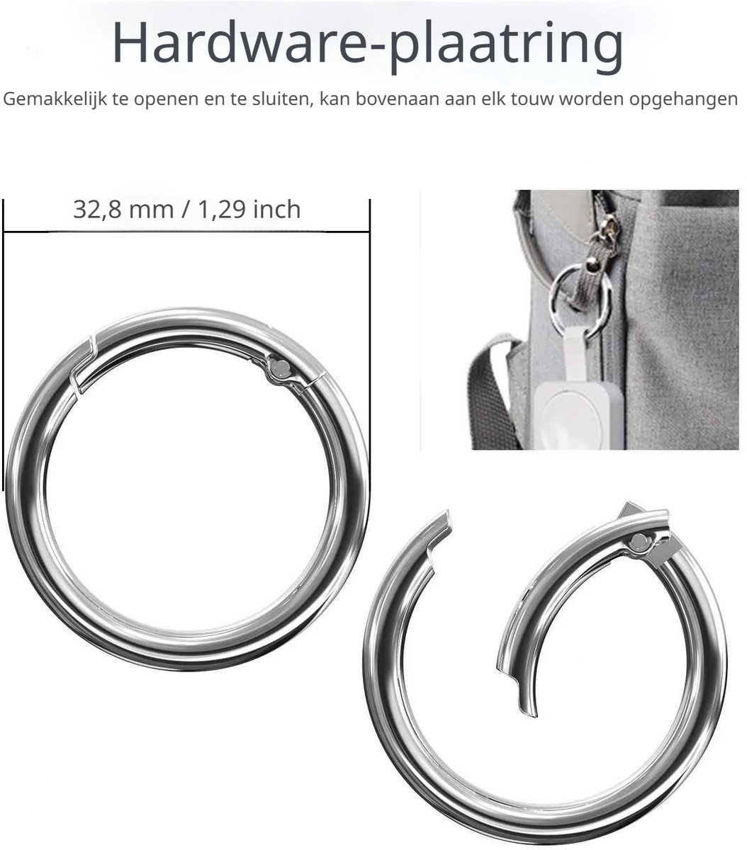 DrPhone SnapDock A – Draagbare Draadloze Smartwatch Oplader 1000mAh Powerbank – Geschikt voor Apple Watch (Ultra/SE/Series 2-8) – Nood Compact & Lichtgewicht – USB-C Ingang – 2-3x Volledig Opladen - Zwart – foto 4