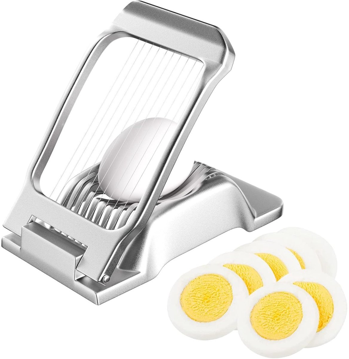 EXCITAT Eiersnijder - Eiersnijder - Eiersnijder - Geschikt voor het snijden van zachte voedingsmiddelen zoals kiwi, banaan, aardbei, boter, kaas, enz. - Zilver