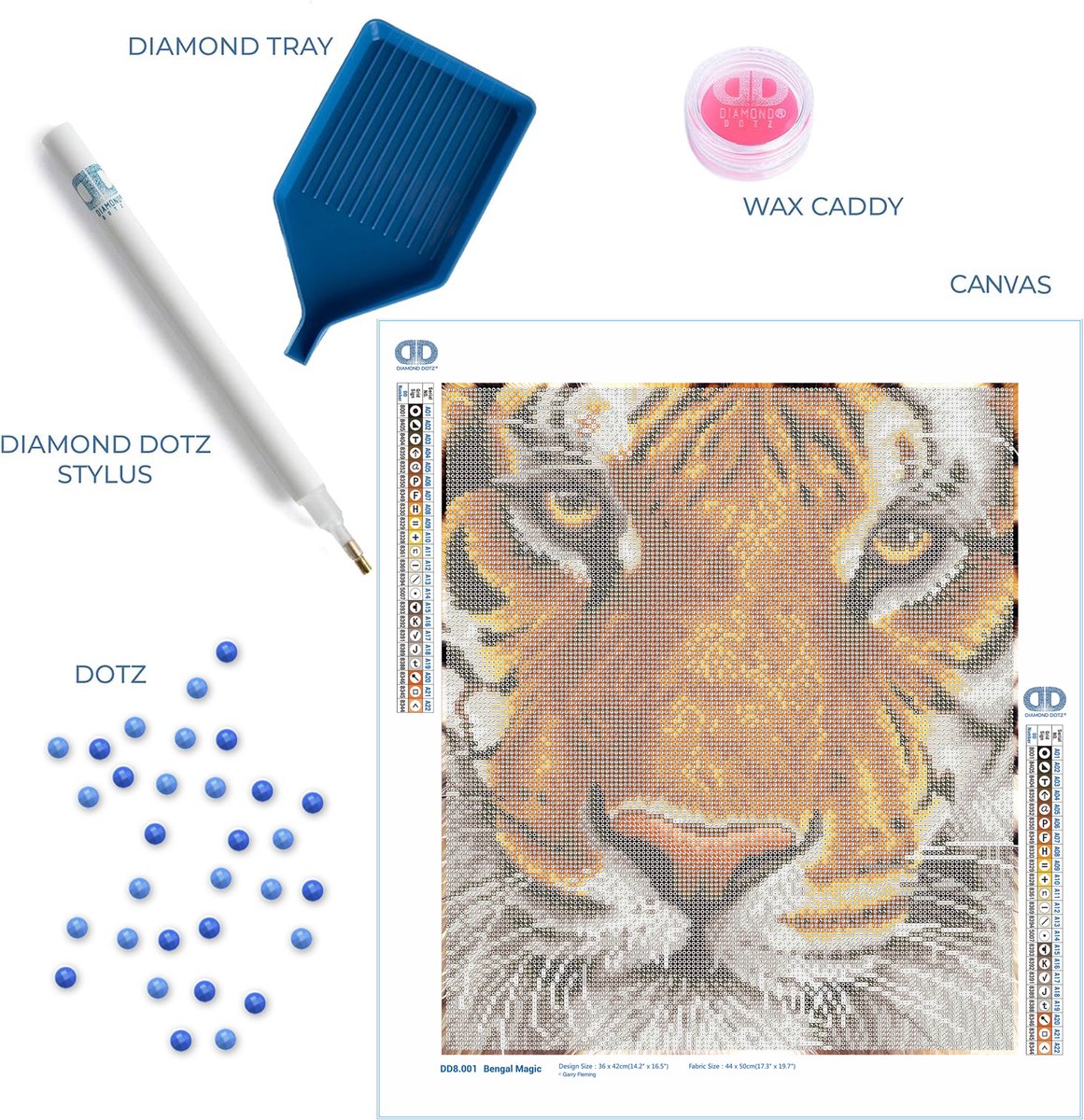Diamond Dotz® Tiger Bengal Magic - Diamond Painting (44x50 cm) — afbeelding 8