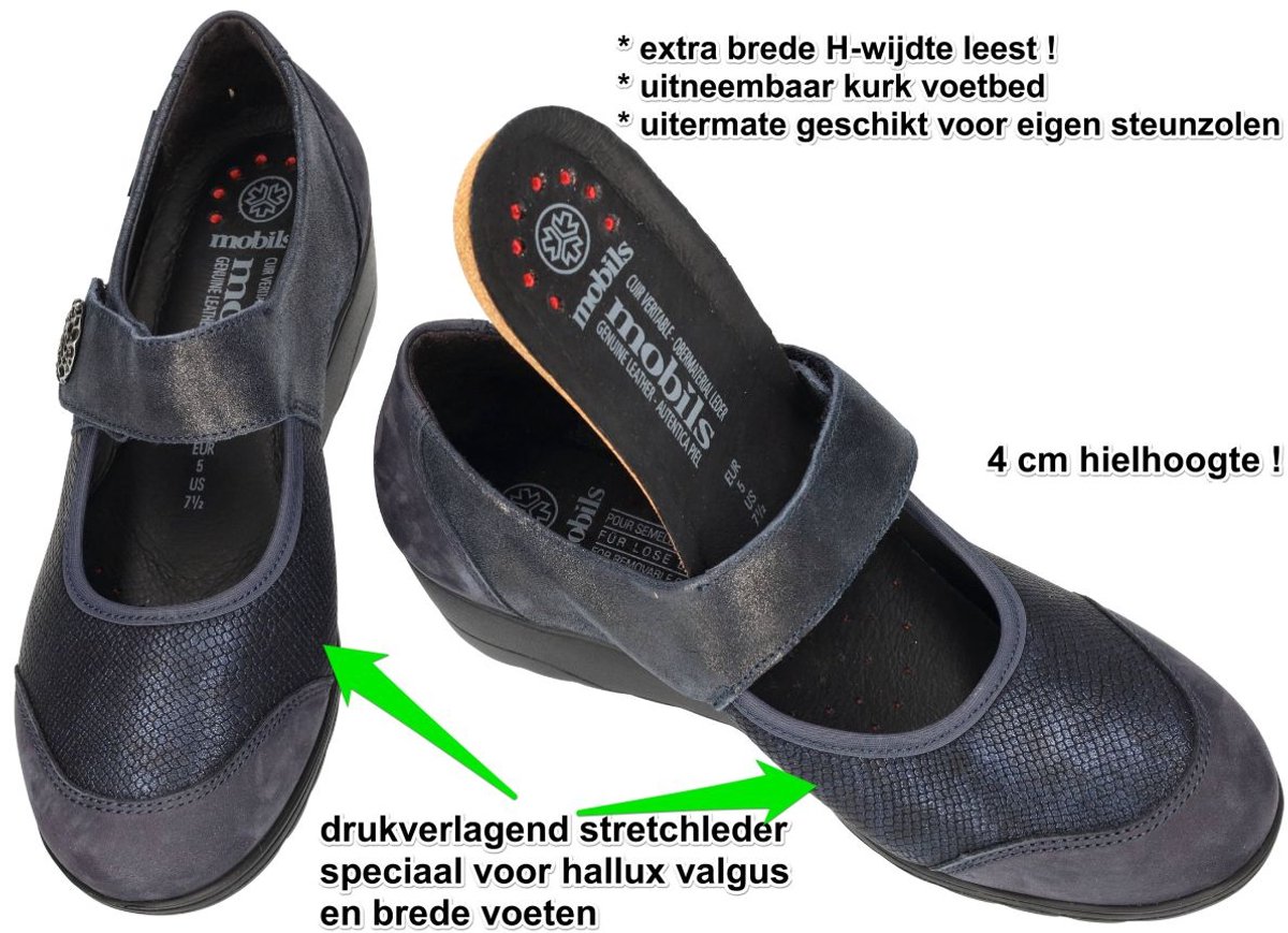 Mobils Ergonomic -Dames - blauw donker - ballerina's & mocassins - maat 38