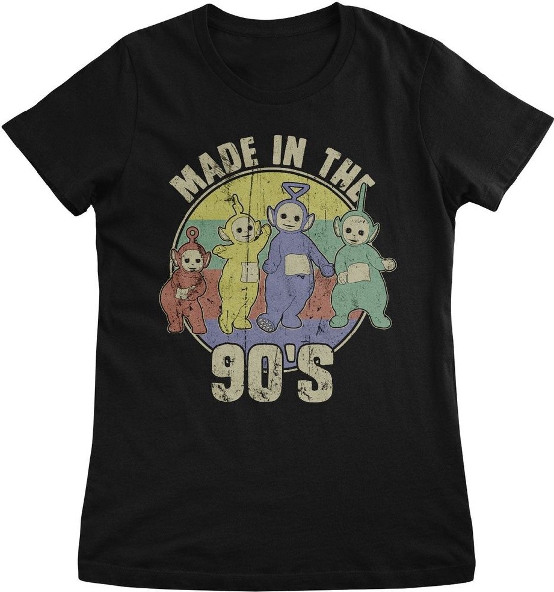 Teletubbies Damen Made In The 90s Girly Tee CPLG-5-TTUB002-H92-8 Black-L