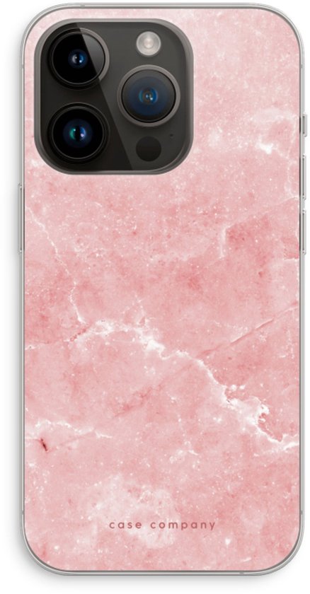 Case Company® - Hoesje geschikt voor iPhone 14 Pro hoesje - Roze marmer - Soft Cover Telefoonhoesje - Bescherming aan alle Kanten en Schermrand