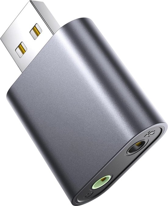 Qost - Externe USB (3D) Geluidskaart Adapter - Sound Card - Audio Kaart Dongle - USB 5.1 geluidskaart - Windows 2000 / XP. USB 2.0
