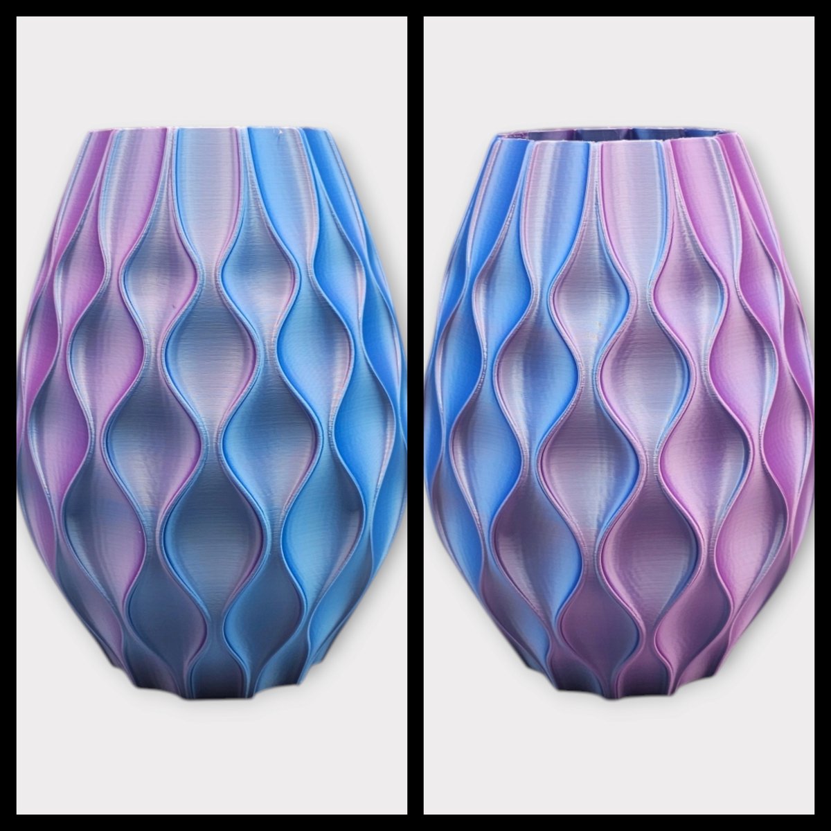 Layerzz - trendy vaas Granaat - droogbloemen en zijdebloemen -uniek- meerkleurig- lila lichtblauw