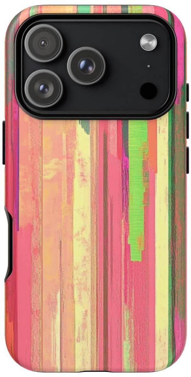 Levendige Verticale Strepen Abstracte Kunst – Telefoonhoesje Geschikt voor iPhone 17 Pro