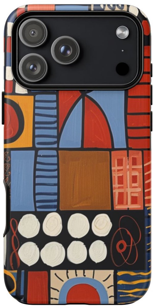 Kleurrijk Geometrisch Patroon – Telefoonhoesje Geschikt voor iPhone 17 Pro Max