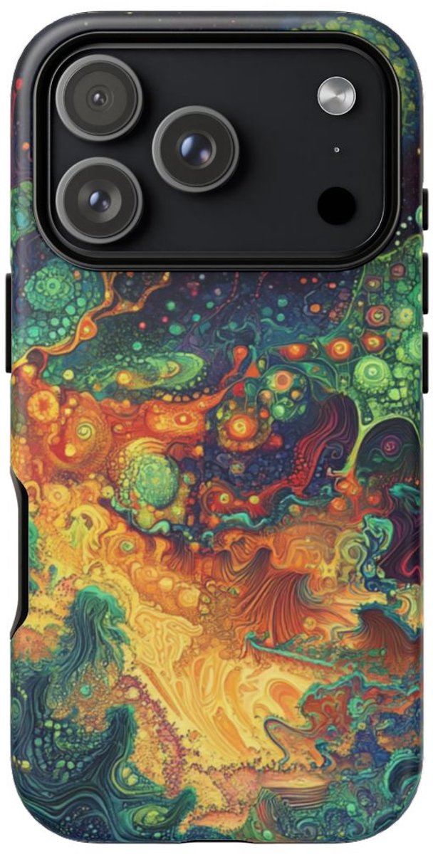 Kleurrijke Abstracte Kosmische Wervelingen – Telefoonhoesje Geschikt voor iPhone 17 Pro