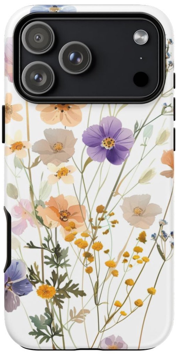 Zachte Pastel Wilde Bloemen – Telefoonhoesje Geschikt voor iPhone 17 Pro Max