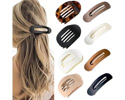 8 stuks platte haarklemmen - platte haarklem - haarclip - haaraccessoires dames - perfect voor kantoor - school - thuis en onderweg - stijlvol en praktisch haaraccessoire - haarmode 2023