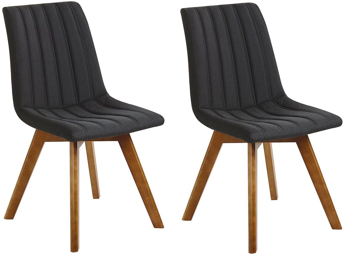 CALGARY - Eetkamerstoel - Zwart - Polyester