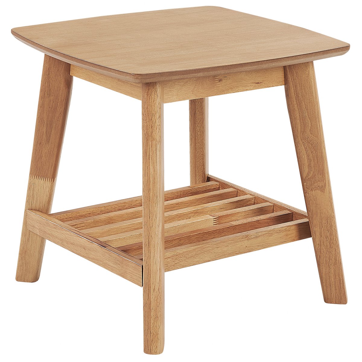 Beliani TULARE - Bijzettafel - Lichtbruin - Rubberhout