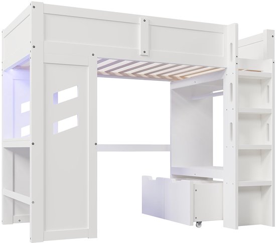 Hoogslaper The Cube Gamingbed 90x200 - Wit en Antraciet