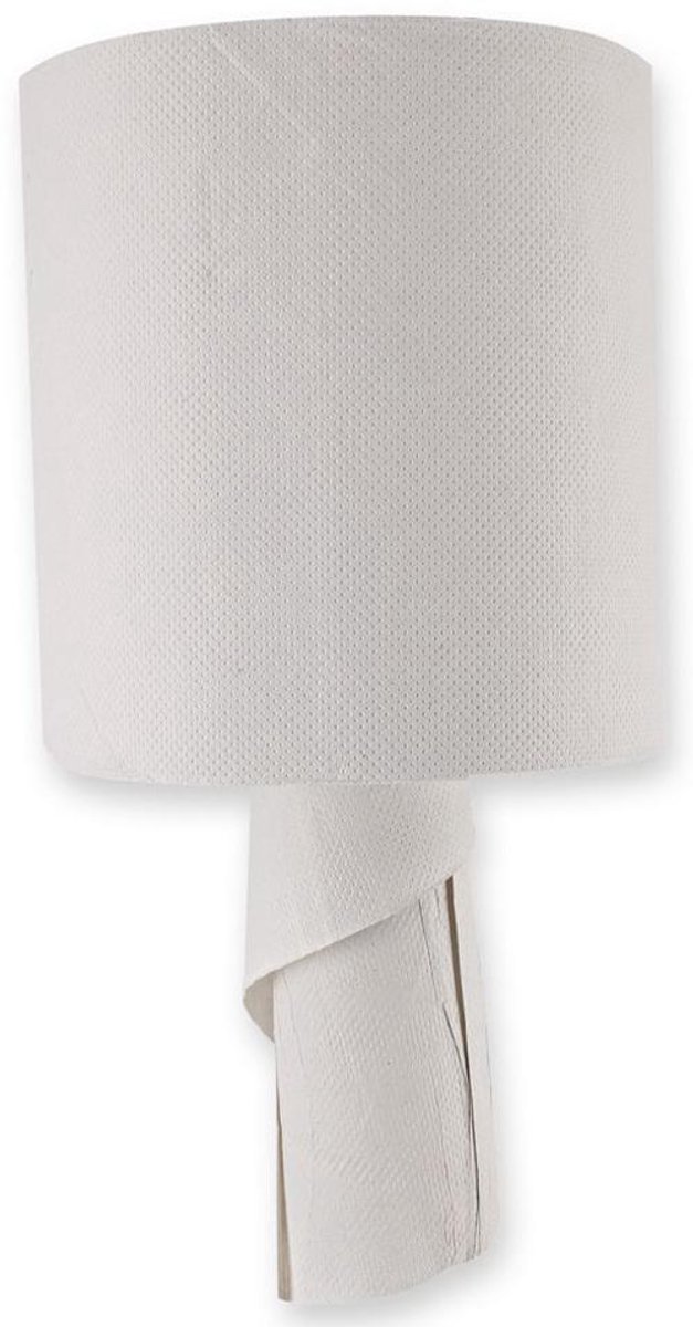 Witte Papierhanddoekrol 2-laags – 100% gerecycled papier – ca. 450 vellen per rol – 20 cm breed – Binnenafwikkeling met koker – Milieuvriendelijk – Franz Mensch