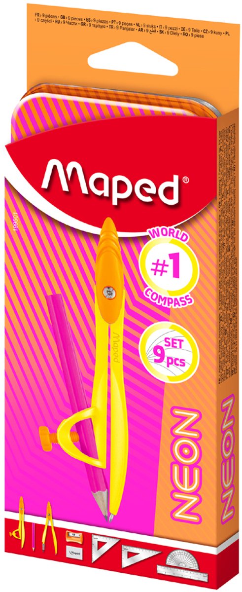 Maped Passerdoos STUDY NEON, 9-delig