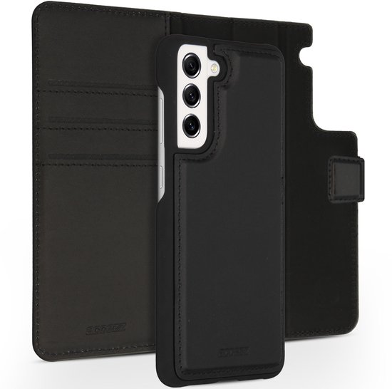 Accezz Hoesje - Geschikt voor Samsung Galaxy S21 FE - Premium Leather 2 in 1 Wallet Bookcase - Zwart