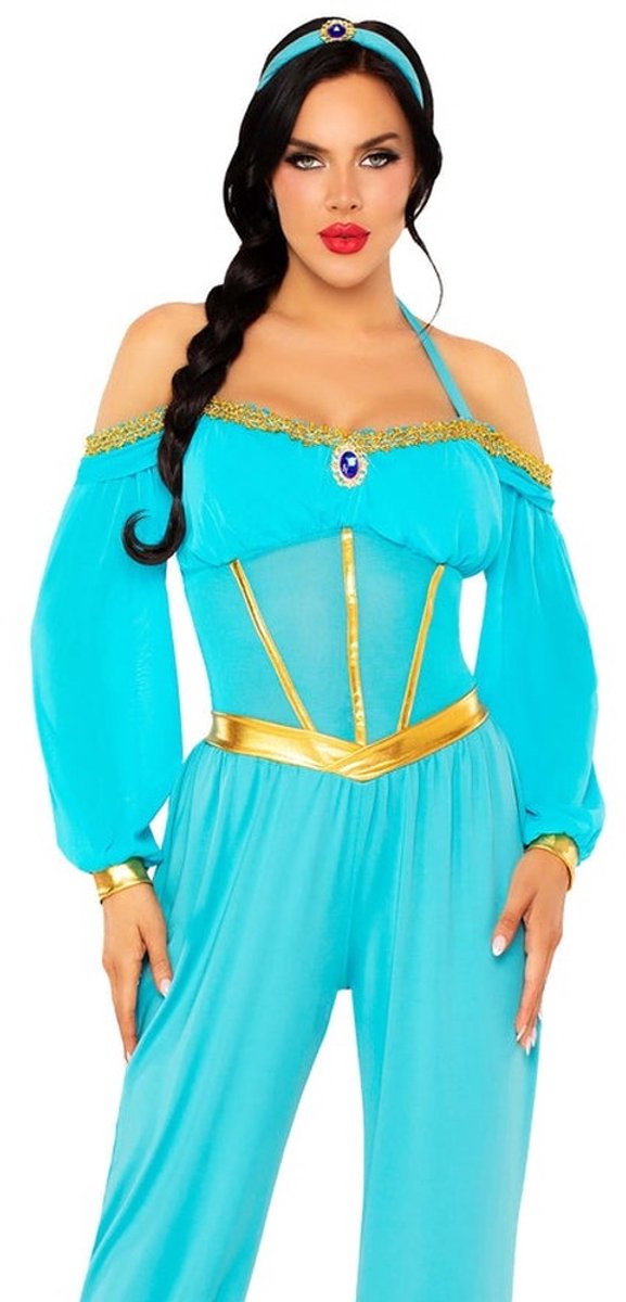 Leg Avenue - Desert Princess Halter Jumpsuit Kostuum - M - Turquoise