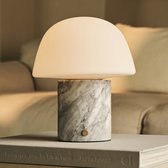 Tavellio Maes Draadloze Tafellamp – H20 – Bianco Statuarietto Marmer en Glas – Tot 100 branduren – Wit