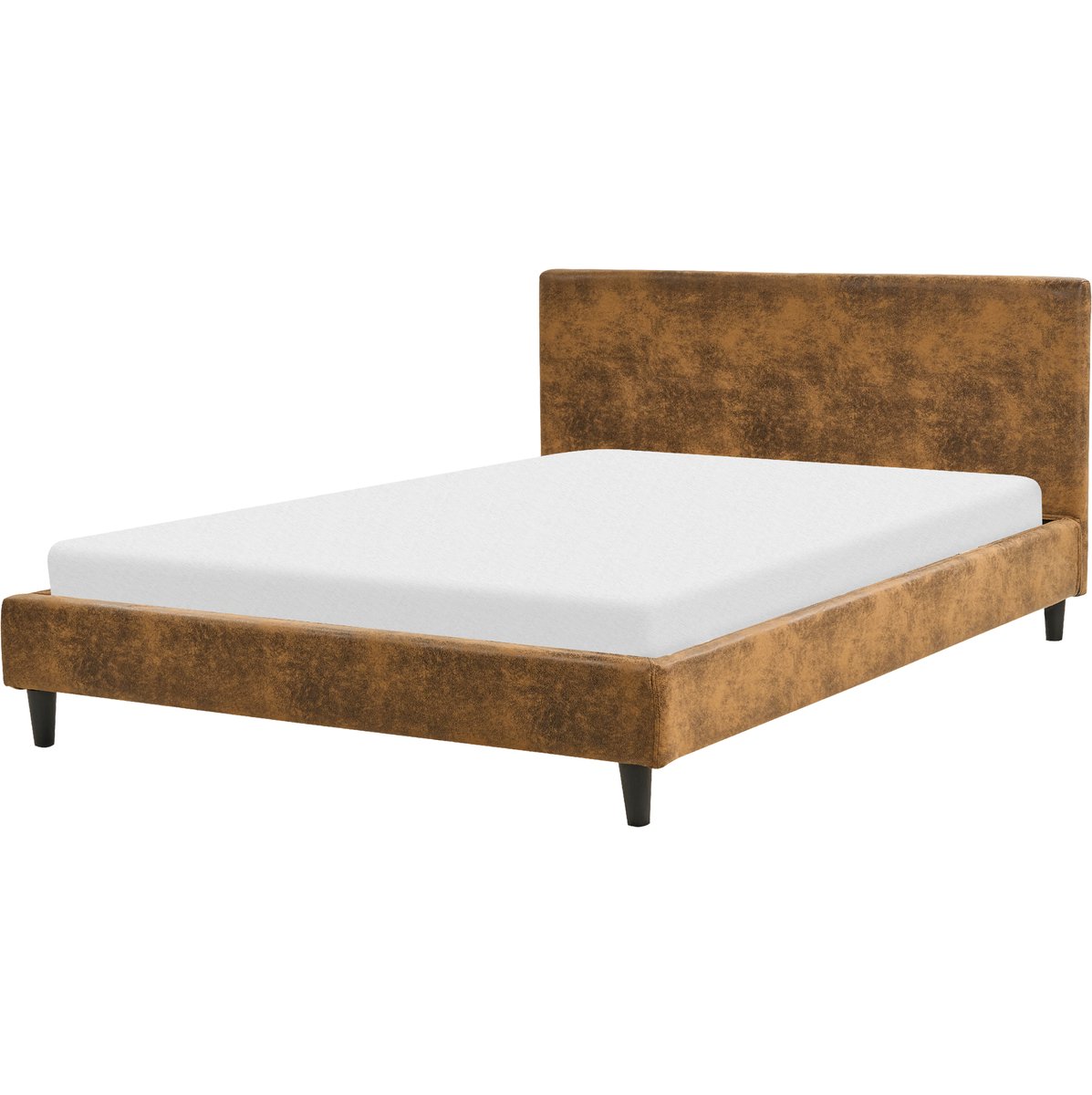 Beliani FITOU - Tweepersoonsbed - Bruin - 140 x 200 cm - Kunstleer