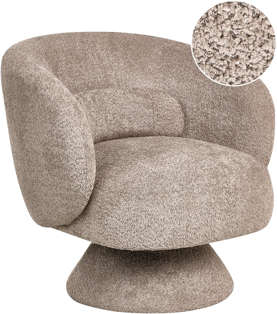 LIEKSA - Fauteuil - Beige - Bouclé