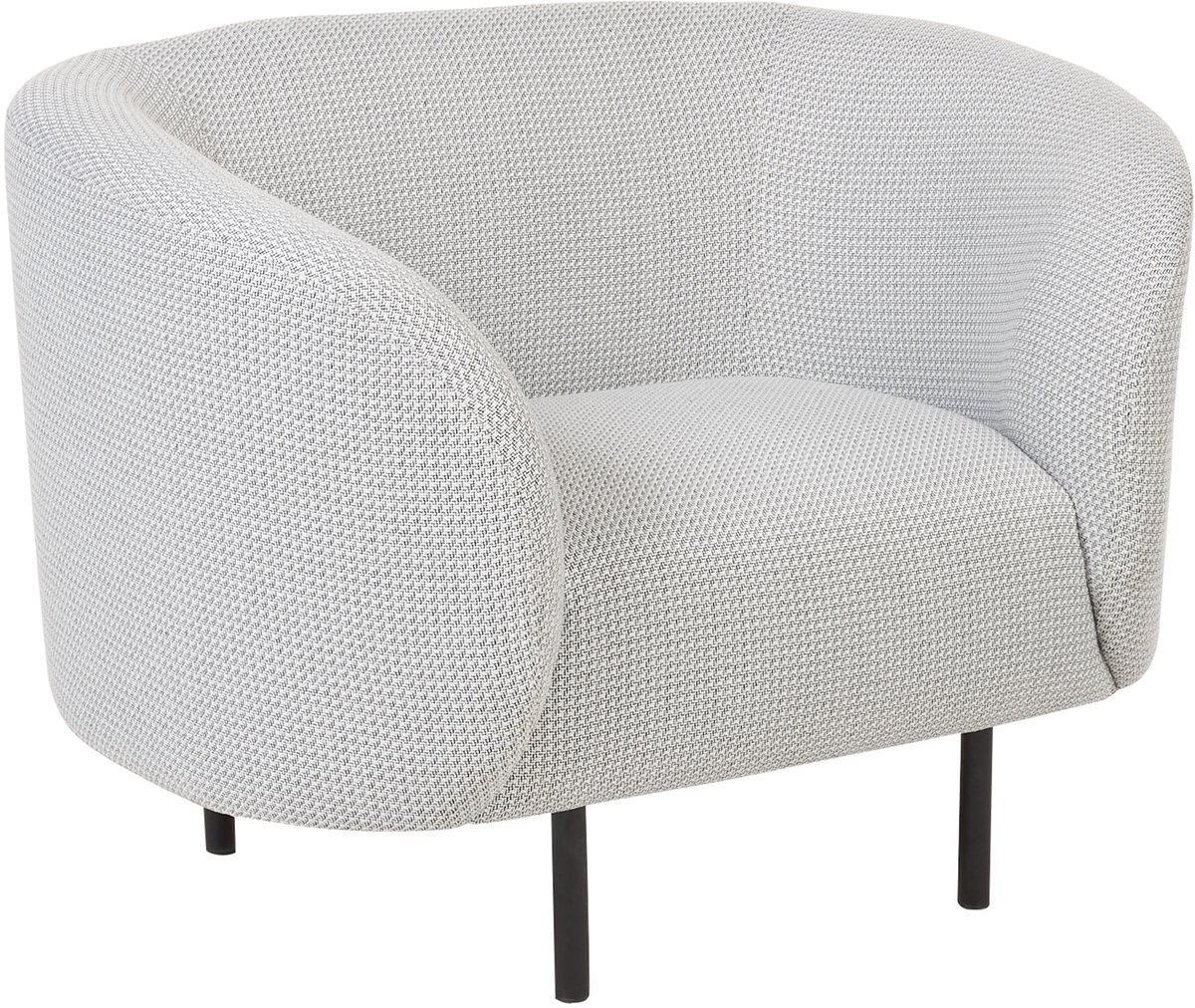 LOEN - Fauteuil - Wit/Zwart - Polyester
