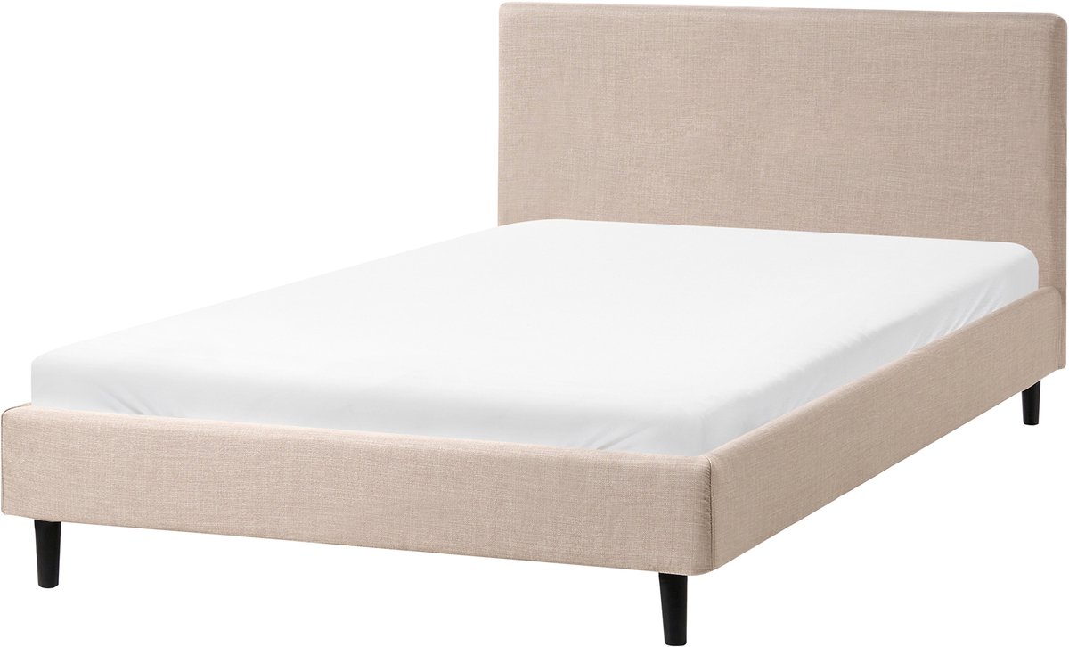Beliani FITOU - Tweepersoonsbed - Beige - 120 x 200 cm - Polyester