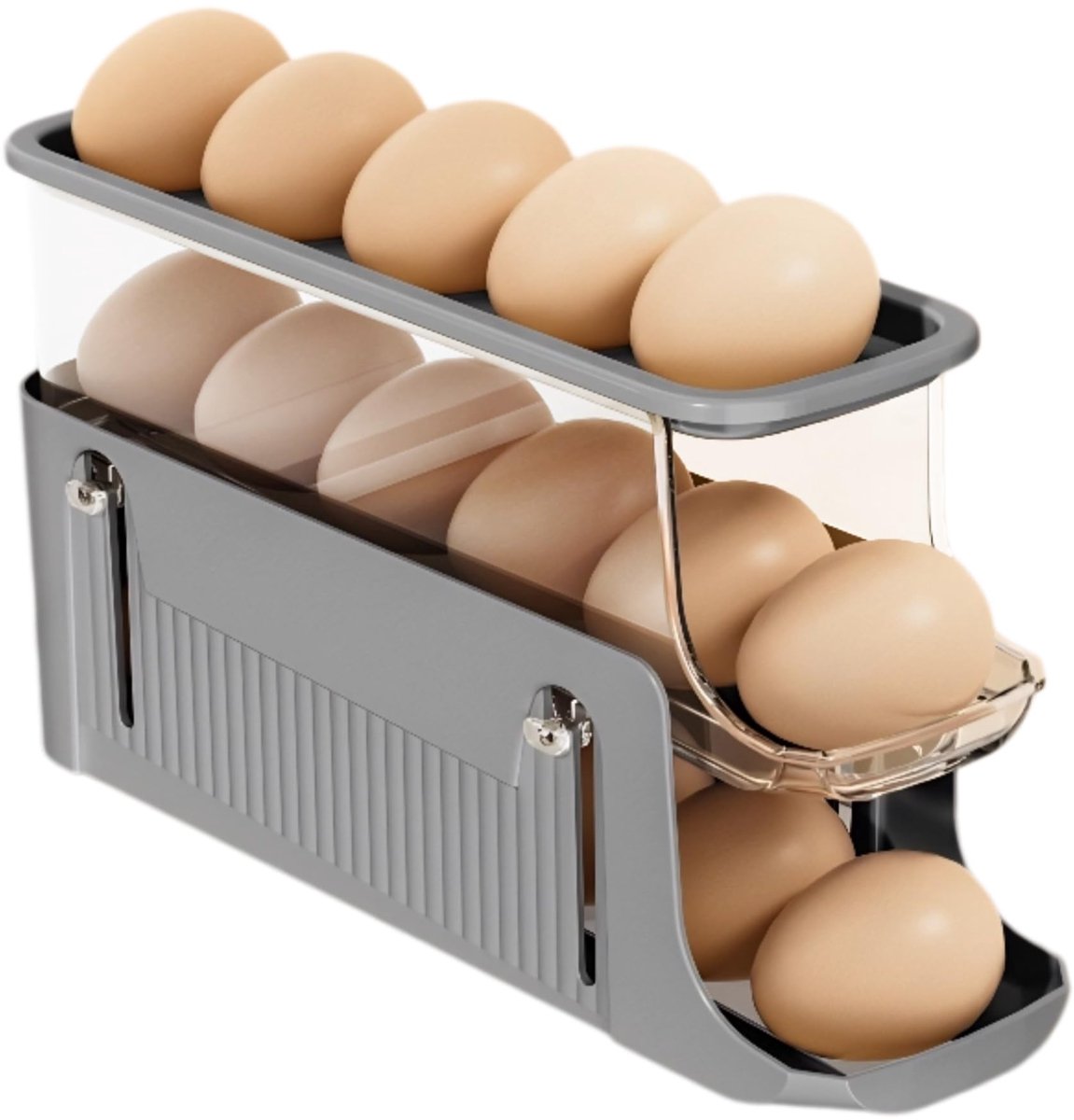 Ibenzoa® Ruimtebesparende eierorganizer met glijdend ontwerp voor koelkast en keuken