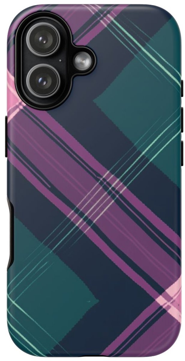 Smaragdgroen en Roze Geruit Patroon – Telefoonhoesje Geschikt voor iPhone 17