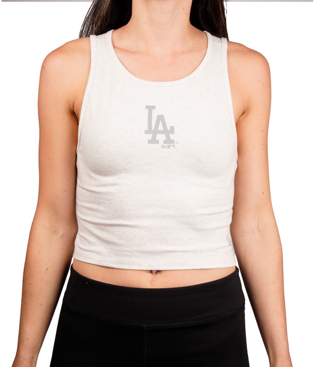 New Era Mlb Crop La Dodgers Mouwloos T-shirt Meisjes Grijs