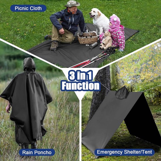 REIJAX UptVin 2 stuks regenponcho voor dames en heren, van