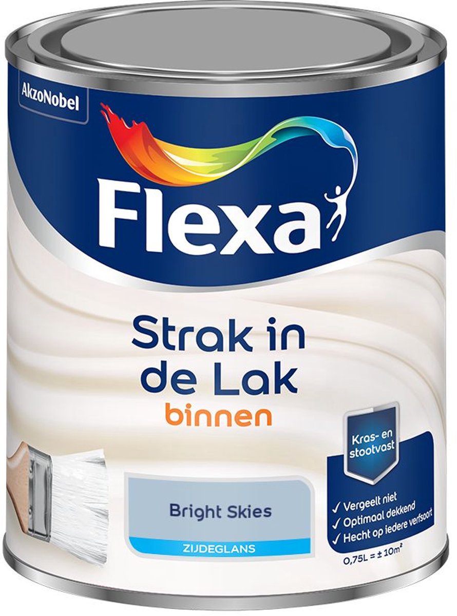 Flexa - Strak in de Lak Binnenlak Zijdeglans - Bright Skies - Mengverf - 0.75 L