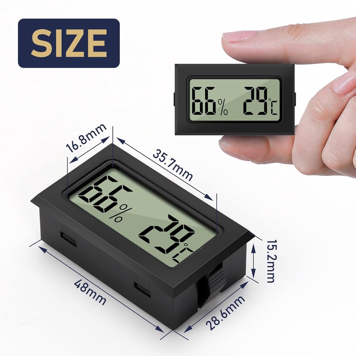 Digitale Mini Hygrometer en Thermometer 2-in-1 - 8 Stuks, Luchtvochtigheidsmeter voor Broeikas, Baby- en Woonkamer — cadeau in Cadeau-ideeën - foto 5