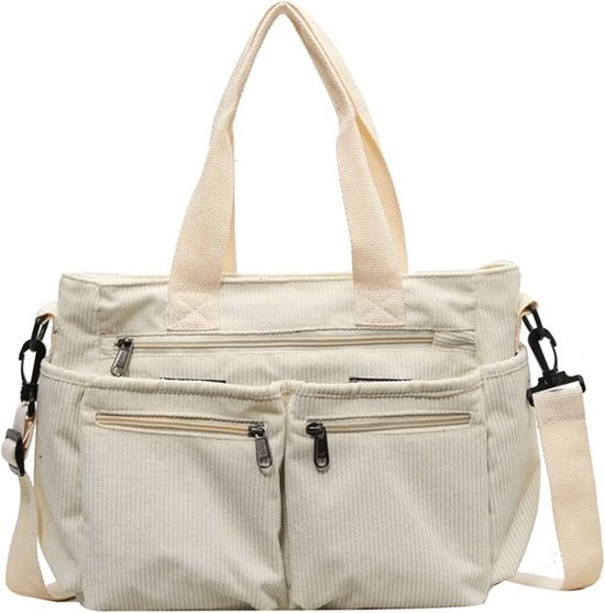 Eshow Vrouwen Tote Handtas Tas Canvas Schoudertas voor Dames 14 Laptop Boodschappentas Shopper Crossbody Multifunctionele Hobo Tassen Zwart, Veelkleurig-1121, Eén maat