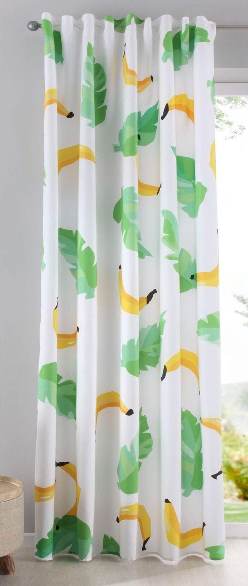 Ibenzoa Ondoorzichtig gordijn met modern design en verborgen lussen voor veelzijdige ophanging groen wit