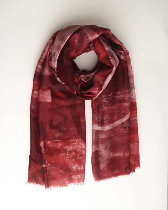 Elza scarf- Accessories Junkie Amsterdam- Herfst winter- Dames- Katoen- Fantasie print- Bordeaux