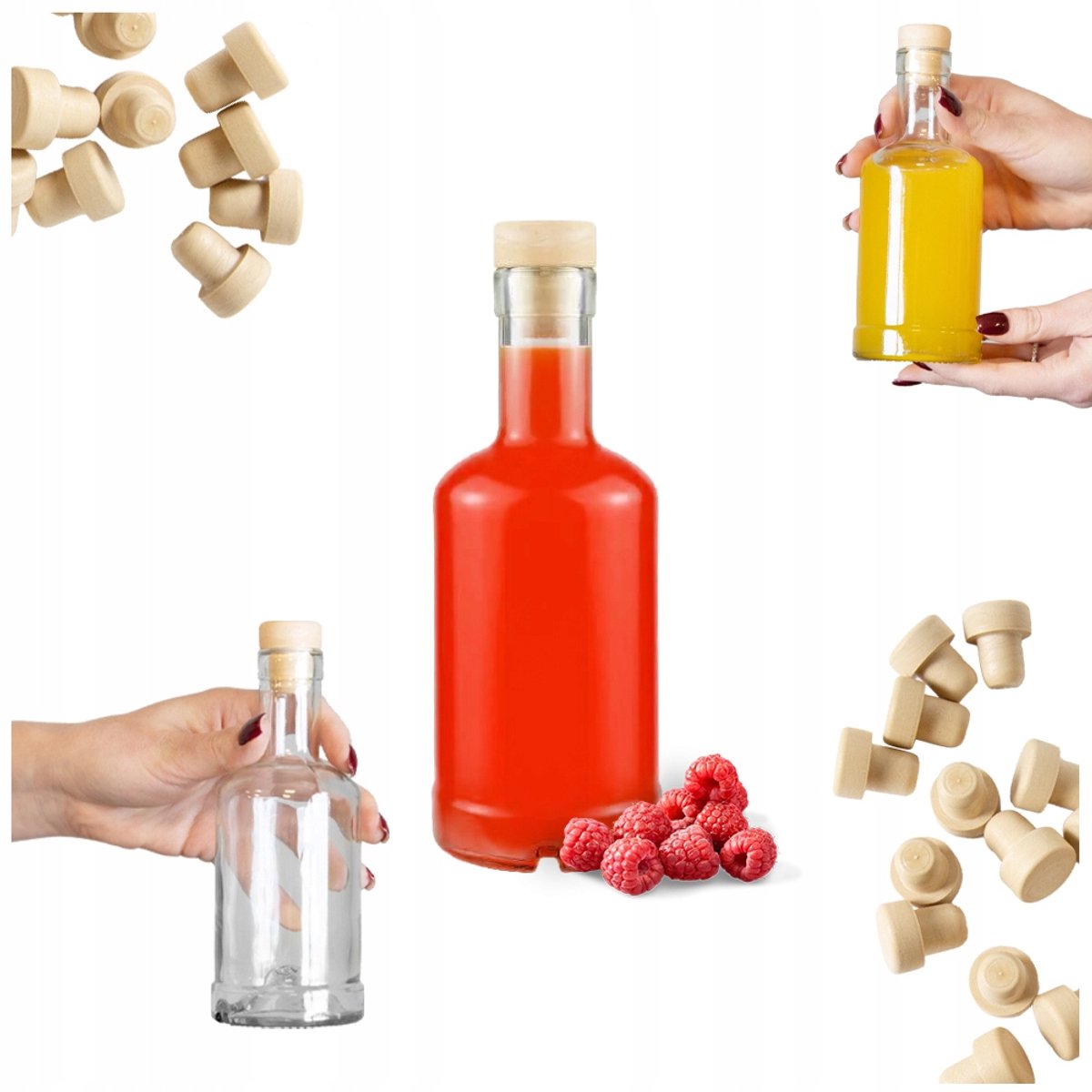 Glazen Fles Tadek 250ml met Kurk - Ideaal voor Dranken & Sappen