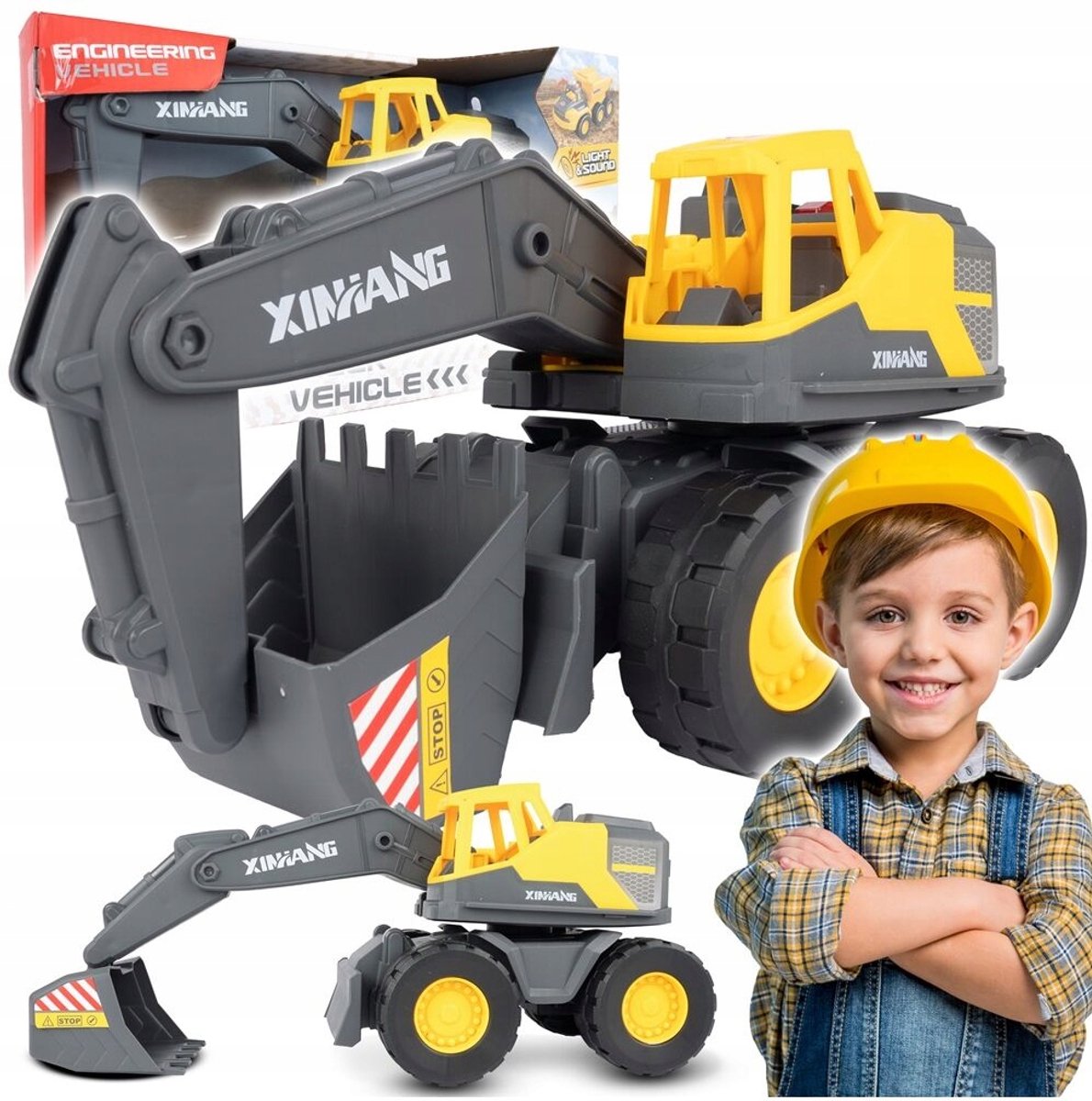 Interactieve Bouwplaats Graafmachine met Geluid & Licht - 44,5cm