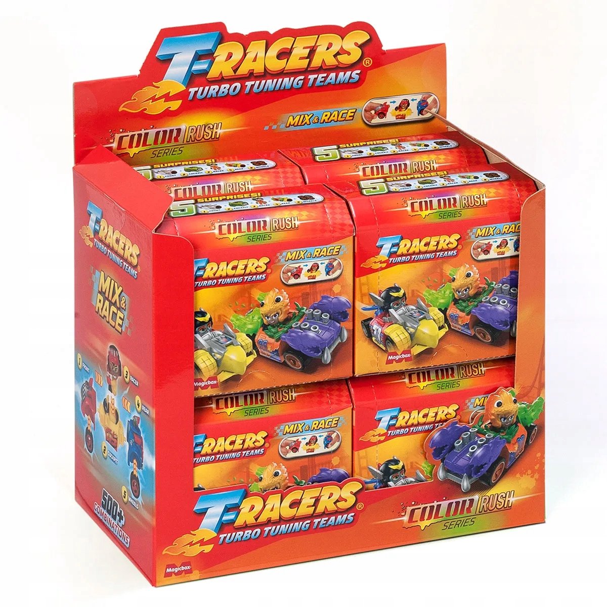 T-Racers Color Rush Serie 5 - Box plaatst 8 auto's in racers