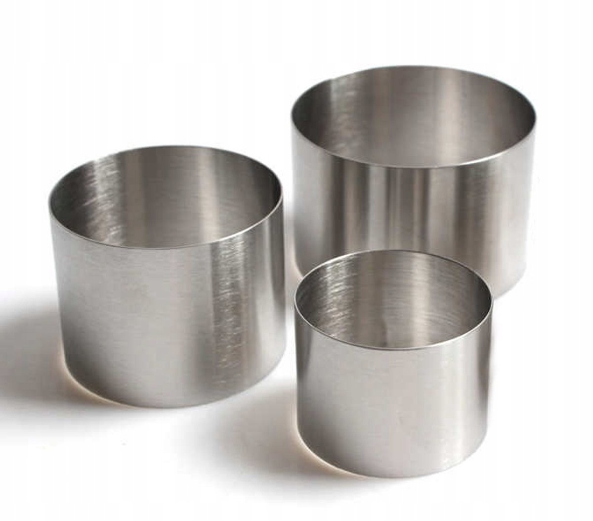 Set van 3 Vaste Bakringen Tortvormen 12, 14, 16 cm Hoogte 12 cm