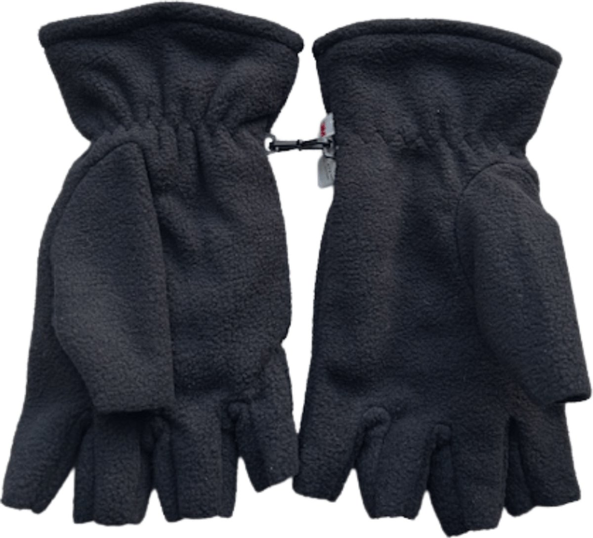 Vingerloze handschoenen heren - Handschoenen zonder vingers - Fleece - One Size - Thinsulate Voering – Zwart
