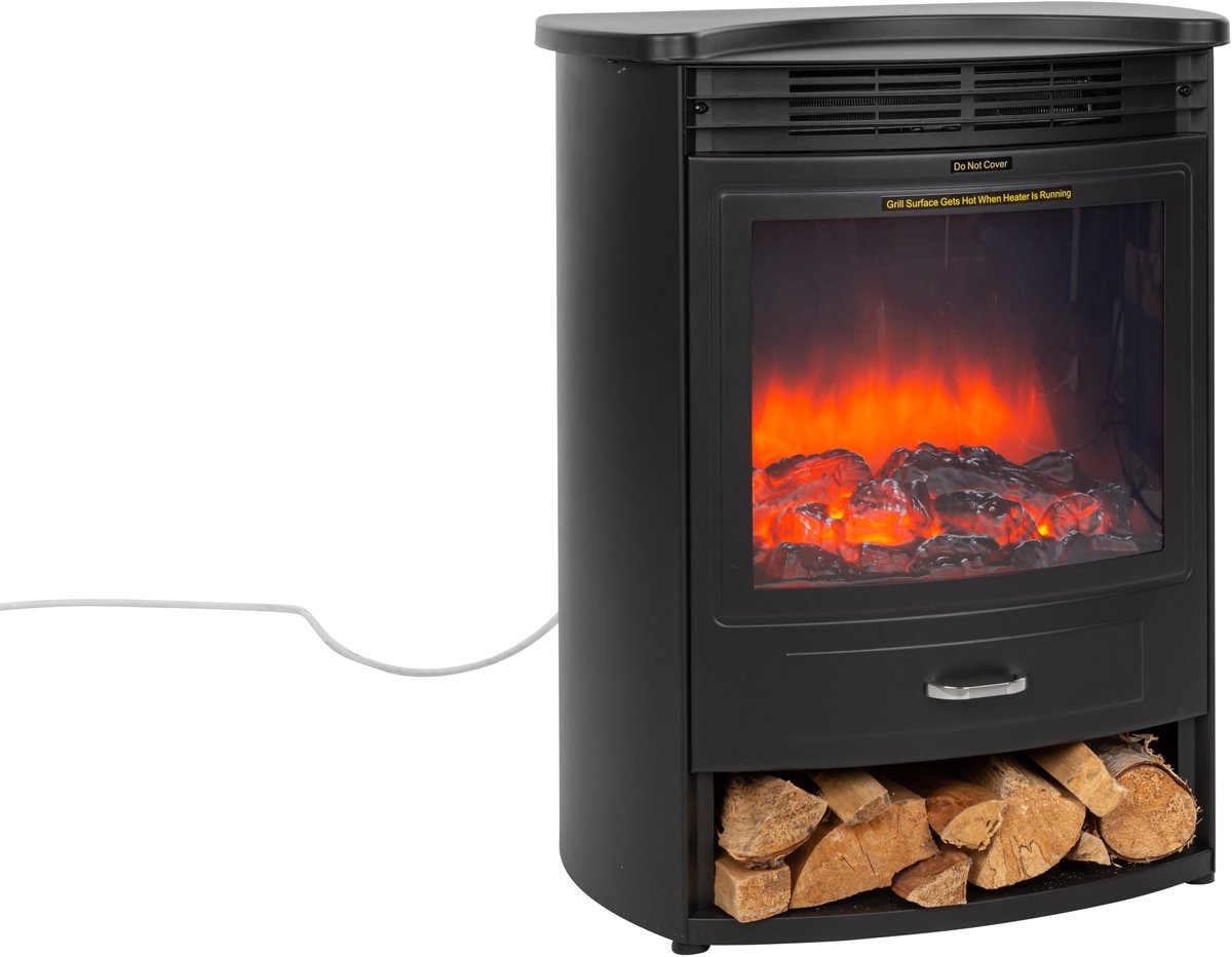 Klarstein elektrische haard, elektrische kachels voor woonkamers en binnenruimtes, elektrische haard met LED-vlammen en app-bediening, vrijstaande haard, ventilatorkachel met timer, thermostaat, 1800W kachel