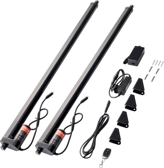 Actionneur linéaire haute vitesse VEVOR en 2 parties de 76 cm, 12 V, 220 lb, vitesse de déplacement de 9 mm/s, Protection IP54 - Télécommande sans fil, pour soulever un téléviseur/une table/un canapé
