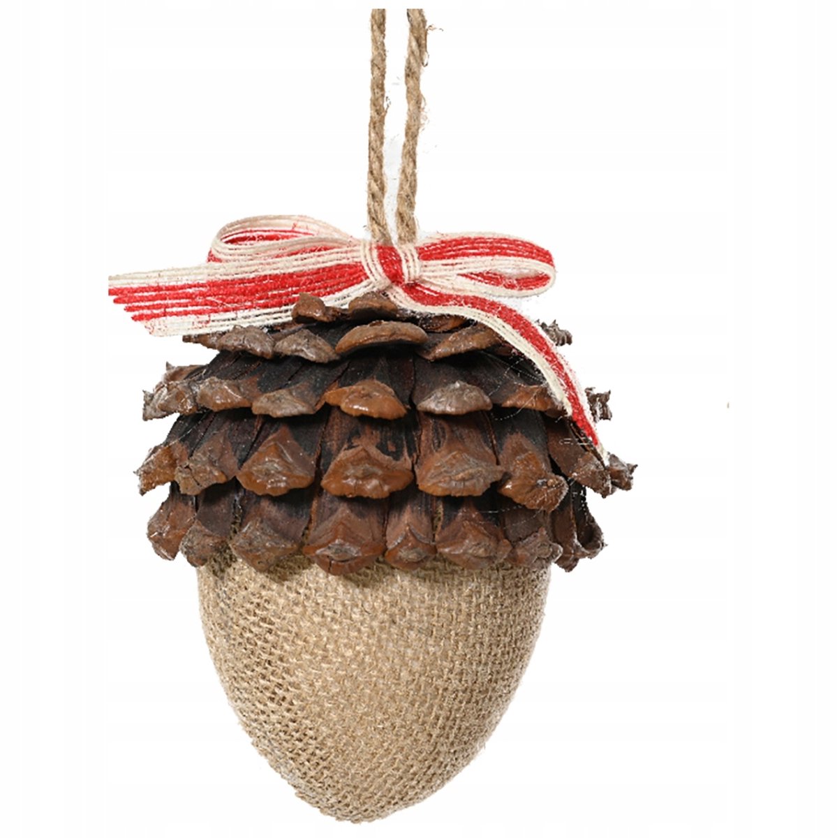 Kerstdecoratie Eikel met Appel - 10cm - Rustiek & Boho