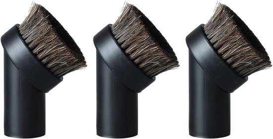 Ronde Stofborstel - 3 stuks - Stofzuigerborstels Paardenhaar - Stofzuigeraccessoires - Stofzuigerborstelopzetstuk - 32mm - Stofborstel - Meubelborstel - Geschikt voor Philips, AEG, Bosch, Siemens, Miele, Panasonic, Rowenta