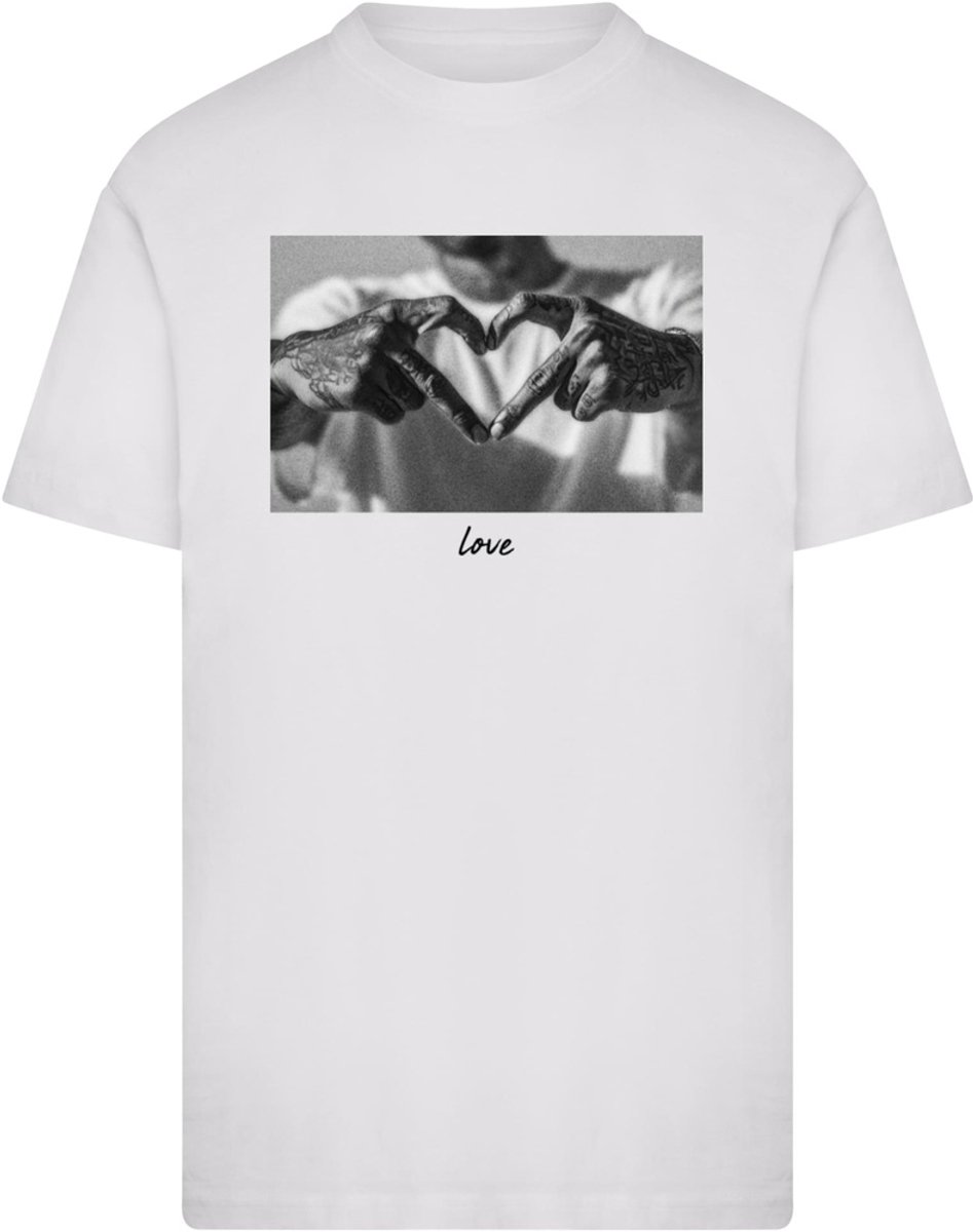 Mister Tee Heart Sign Heren Tshirt XXL Wit
