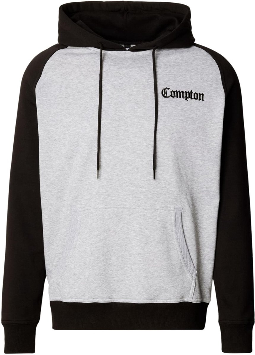 Mister Tee Compton Wording EMB Raglan Hoodie/trui XL Grijs